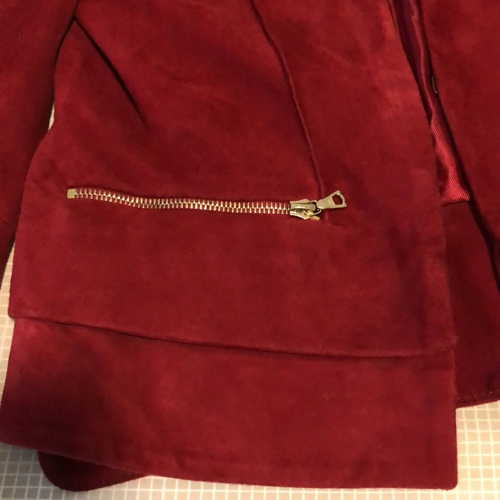 Sandro red suede jacket - Picture 5 of 8